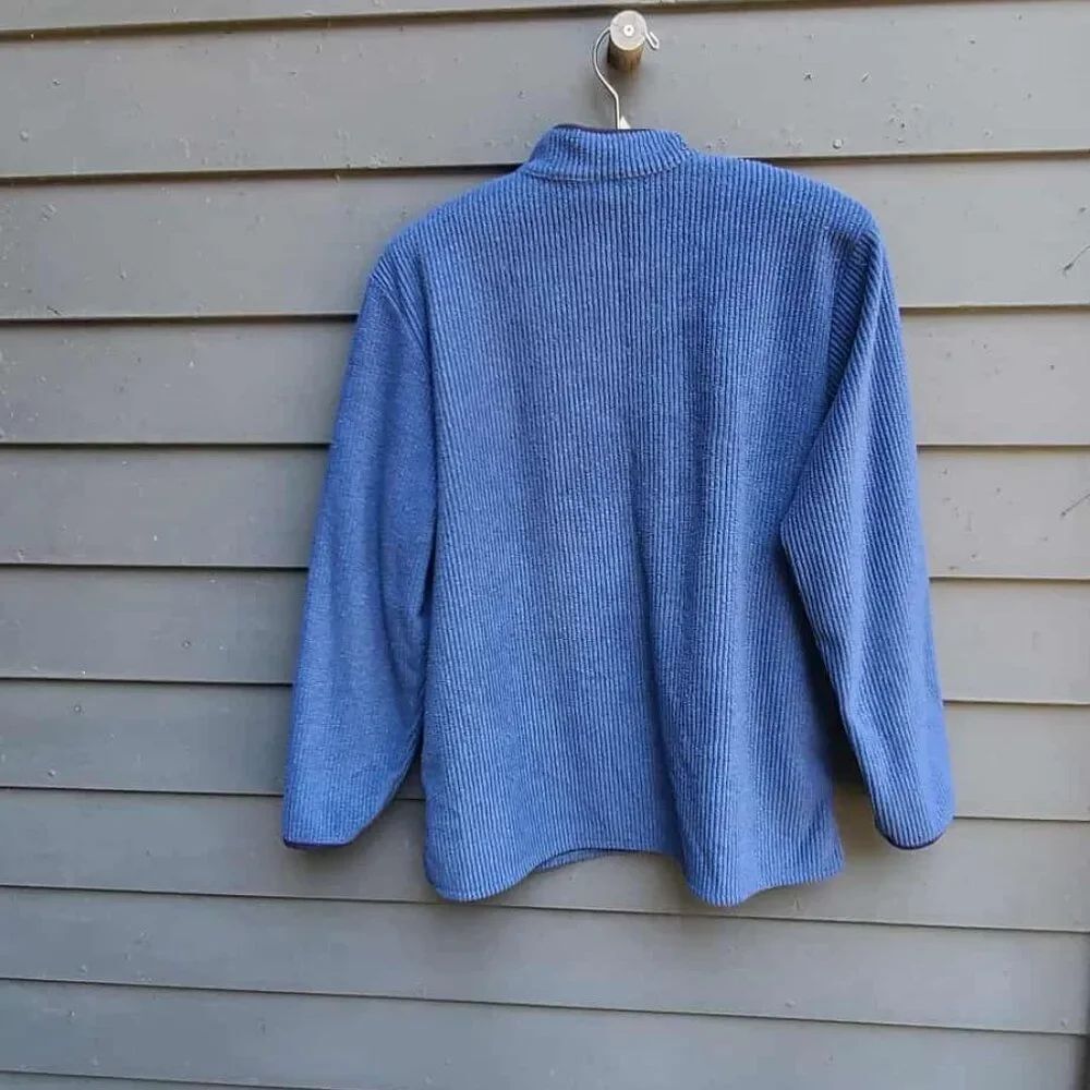 Talbots Blue Soft Ribbed Pullover size Medium - Picture 5 of 8